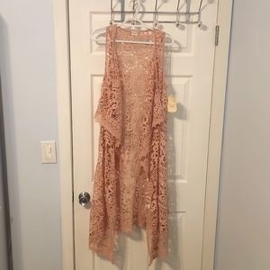 NWT Altar'd State Peach Whip Sleeveless Duster
